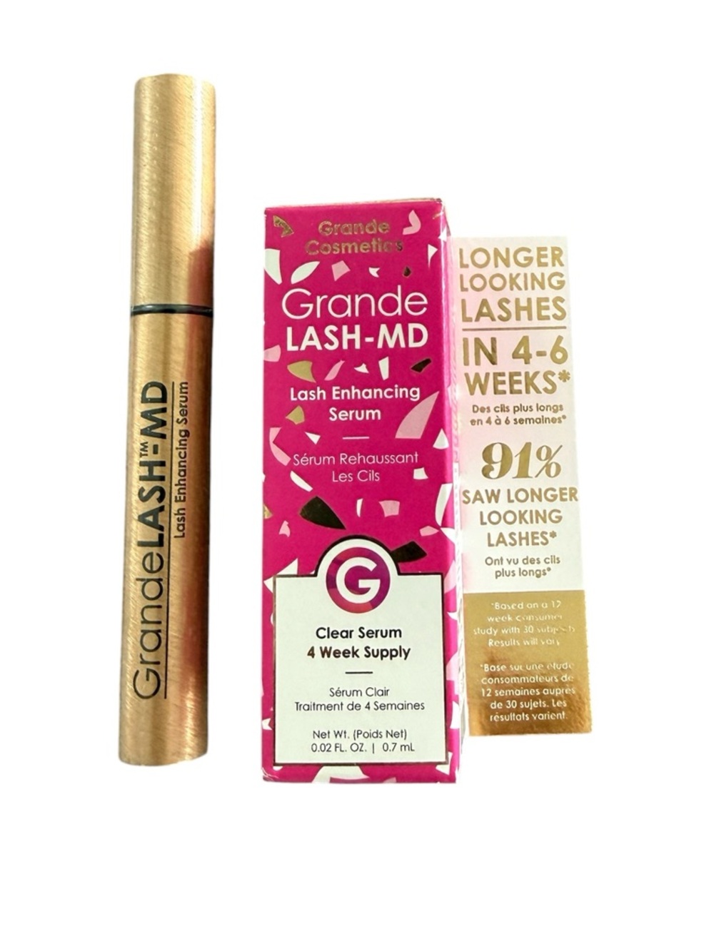 GrandeLASH-MD Lash Serum Bundle Full Size + Travel Size NEW